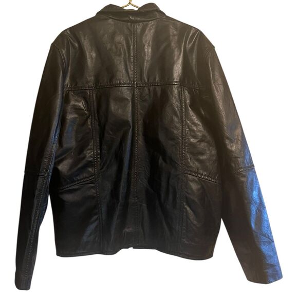 David Moore Leather Jacket Men’s 2XL Y2K Streetwear Black Fall Outerwear - Picture 2 of 16
